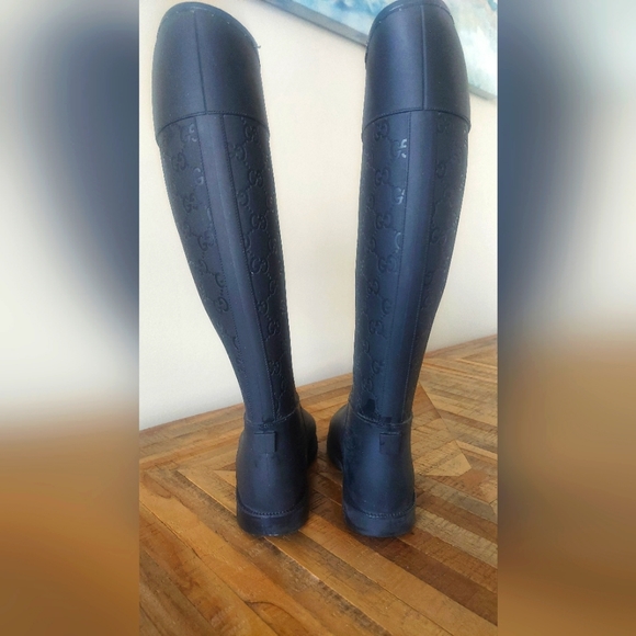 Gucci Black GG Rubber Boots / Wellingtons. Size EU 35 - Picture 2 of 7